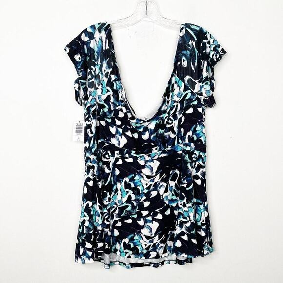 NWT TORRID Babydoll Floral Super Soft Tie-Front Off-Shoulder Top Sz. 3 or a 3X - Picture 5 of 5